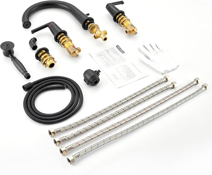 Roman Tub Faucet Set with Hand Shower, KRUZOO Bathtub Faucet Set Trim Kit with - Image 9