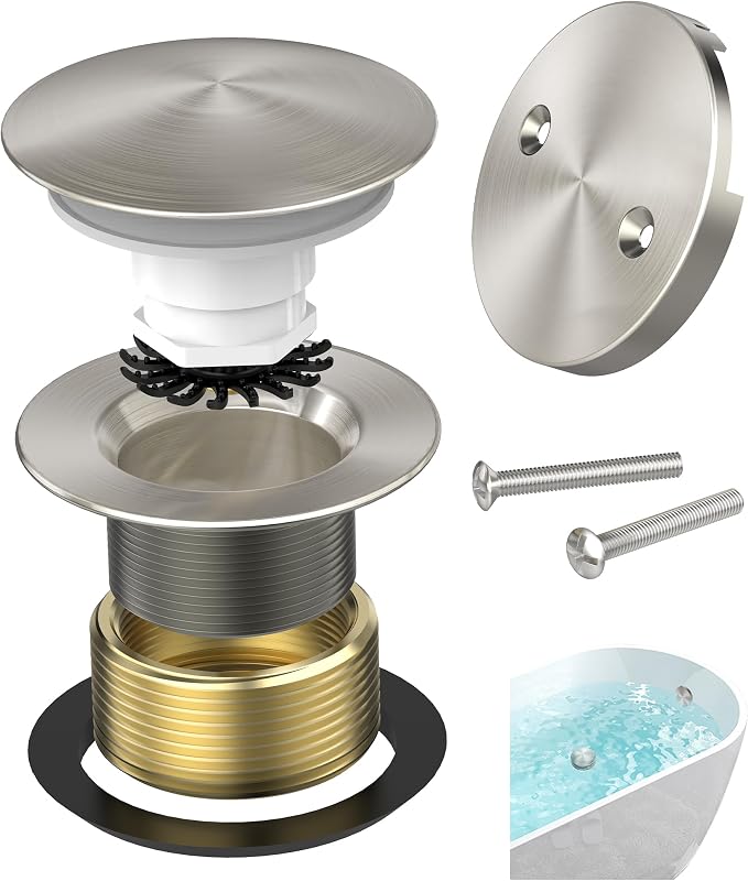 Brushed Nickel Tub Drain Kit by AllProducts