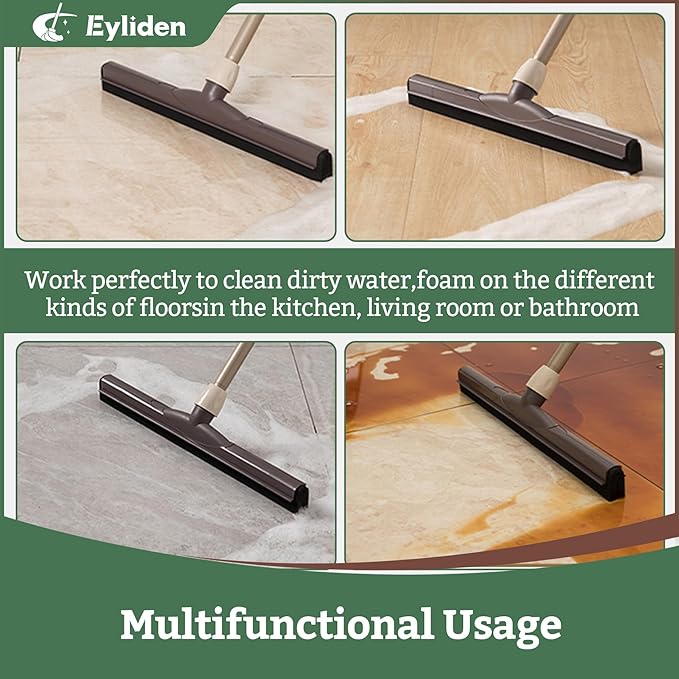 Eyliden 17" Floor Squeegee, Scratch-Free Water Removal EVA Broom | Dual-Layer - Image 3