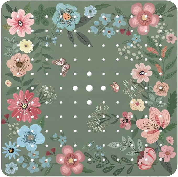 Bathtub Mat Non Slip, Bohemia Square Bath tub Mat Shower Floor Mat by BathtubMat