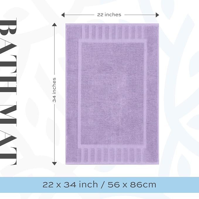 White Classic Luxury Bath Mat Floor Towel Set - Image 3