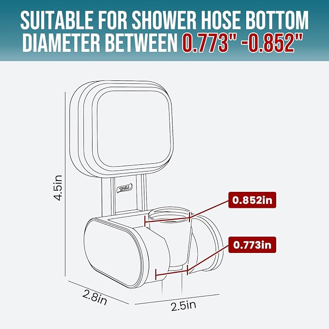 TAILI Shower Head Holder Suction, Handheld Shower Head Bracket, Height Angle - Image 4