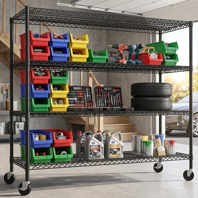 REIBII 60" W Storage Shelves 2878LBS Metal Shelving Unit - Image 2