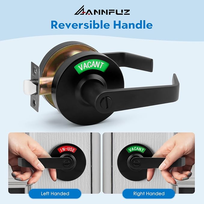 Vacant Occupied Bathroom Door Handle Lock, Privacy Lever - Image 4