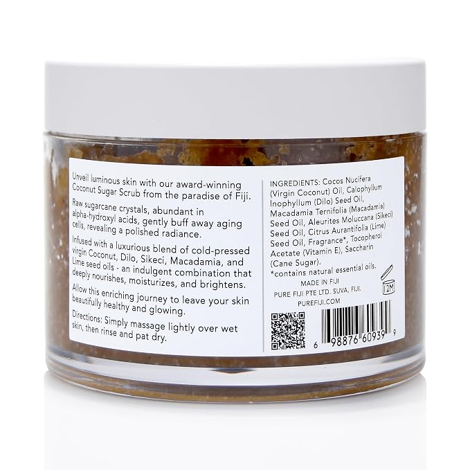 Pure Fiji Coconut Sugar Body Scrub, Coconut Lime Blossom - Image 2