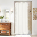 MitoVilla Cream White Small Stall Shower Curtain 36 x 72, Narrow Polyester by MitoVilla