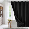 MitoVilla Black Waffle Long Shower Curtain Liner Set 72 x 80, No Hooks Needed by MitoVilla