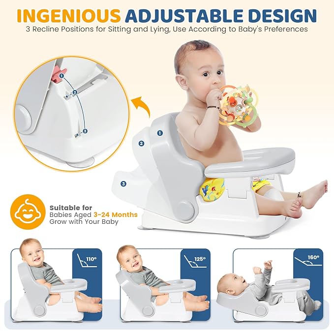 Orzbow Baby Bath Seat for Babies Sitting Up, Bath Seats for Babies 6-12-24 - Image 2