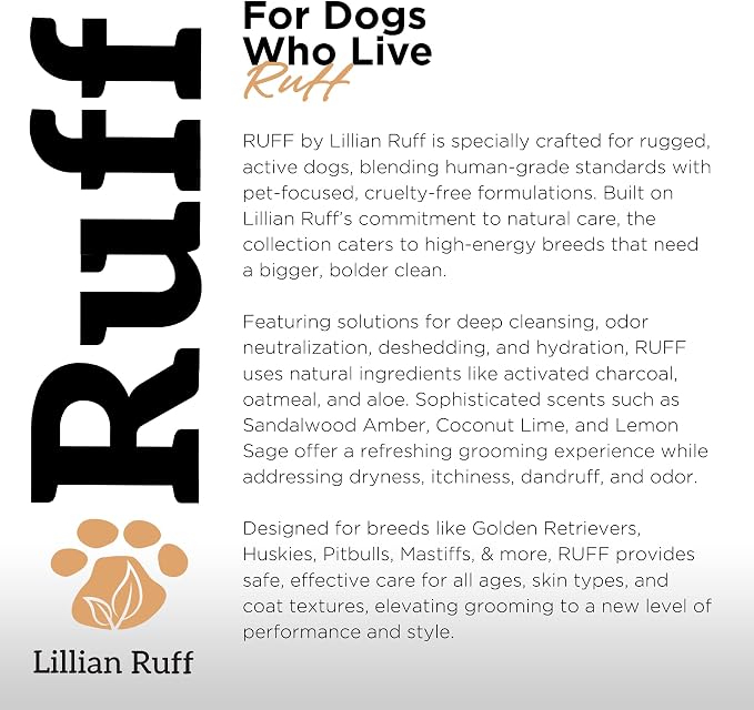 Ruff by Lillian Ruff Oatmeal Dog Shampoo Sandalwood Amber – Moisturizing Pet - Image 6