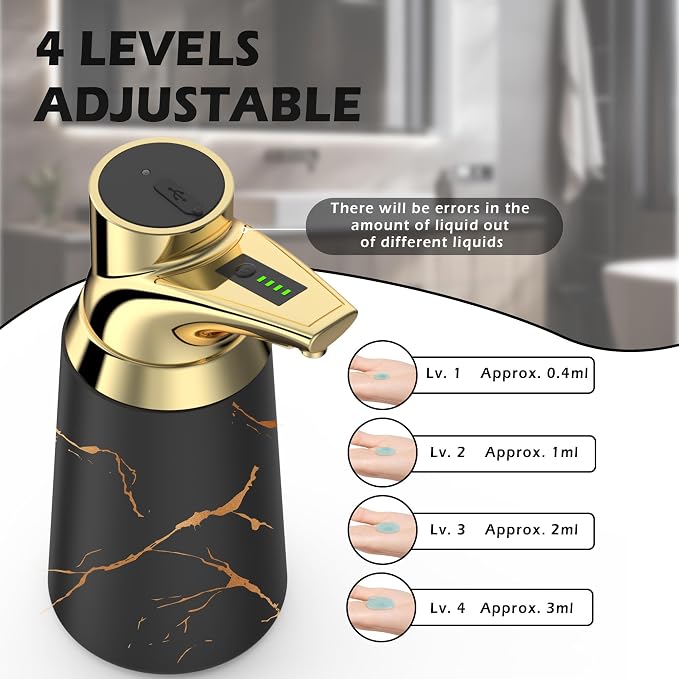 Adjustable Automatic Soap Dispenser Touchless, Ceramic Material，4 Adjustable - Image 4
