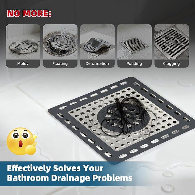 Hibbent Upgraded Shower Drain Hair Catcher, Shower Drain Cover - Image 3