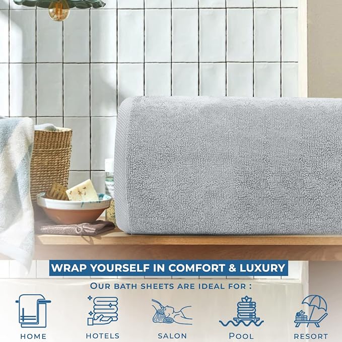 DAN RIVER Pack of 1 Bath Sheet 40x80 Inches, Extra Large Oversized Bath Towels - Image 6