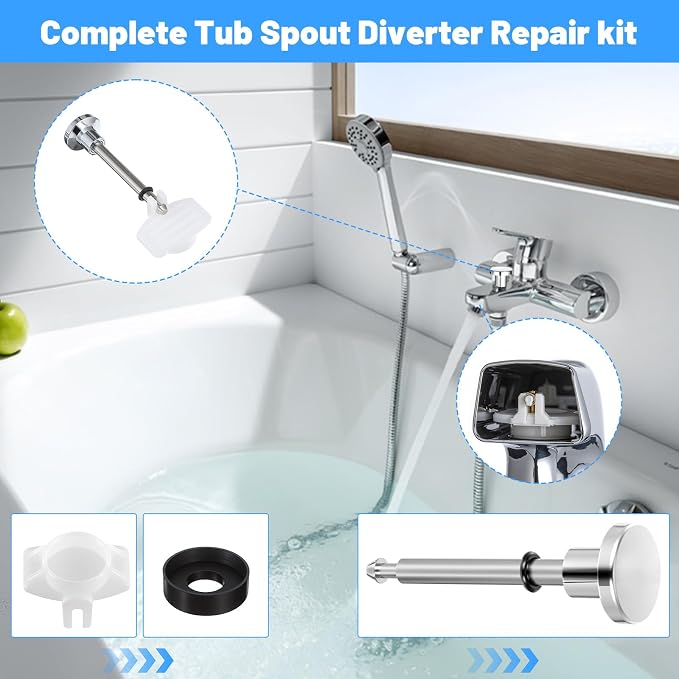 Sibba Tub Spout Diverter Repair Kit 2 Set Bathroom Shower Bathtub Leaky Faucet - Image 6
