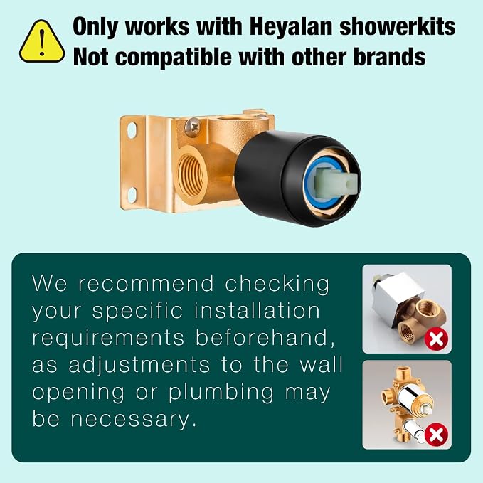 Heyalan 8 Inch Shower Head and Handle Set Square Shower Faucet Set Bathroom - Image 2