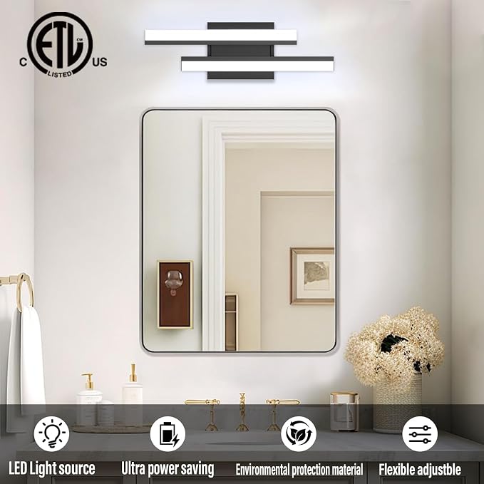 LED Bathroom Vanity Light Bar 18 Inch, Over Mirror Lighting Fixture 18W 5000K - Image 3