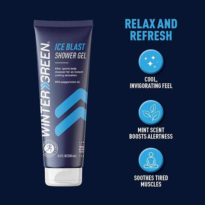 Wintergreen Ice Blast Shower Gel, 8.5 oz – Cooling Post-Workout Body Wash - Image 5