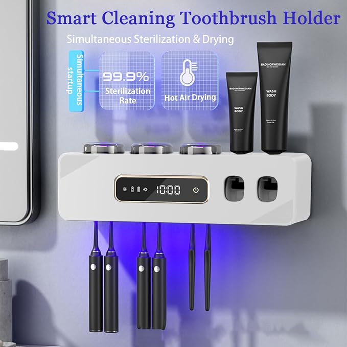 Automatic Toothpaste Dispenser, Rechargeable Toothbrush Holders - Image 2