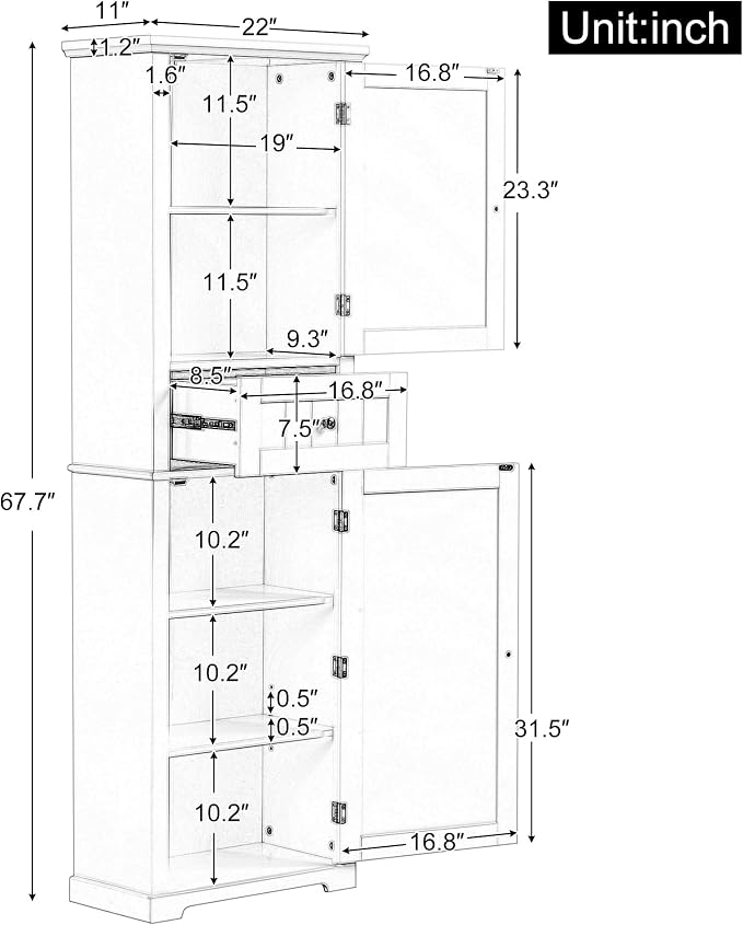 Favfurish Tall Bathroom Storage Cabinet - Image 2