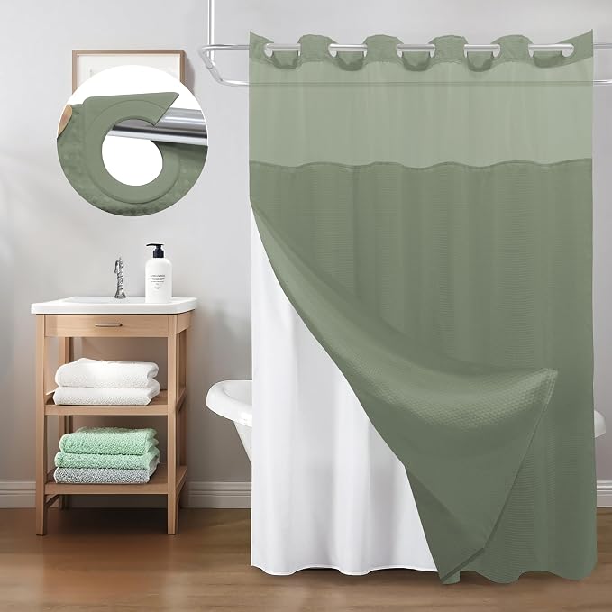 Inhousolu No Hook Shower Curtain - Image 8