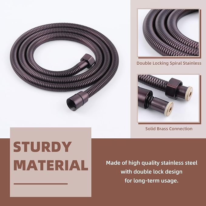 Angle Simple Shower Head Hose Lighter Oil Rubbed Bronze, Stainless Steel - Image 6