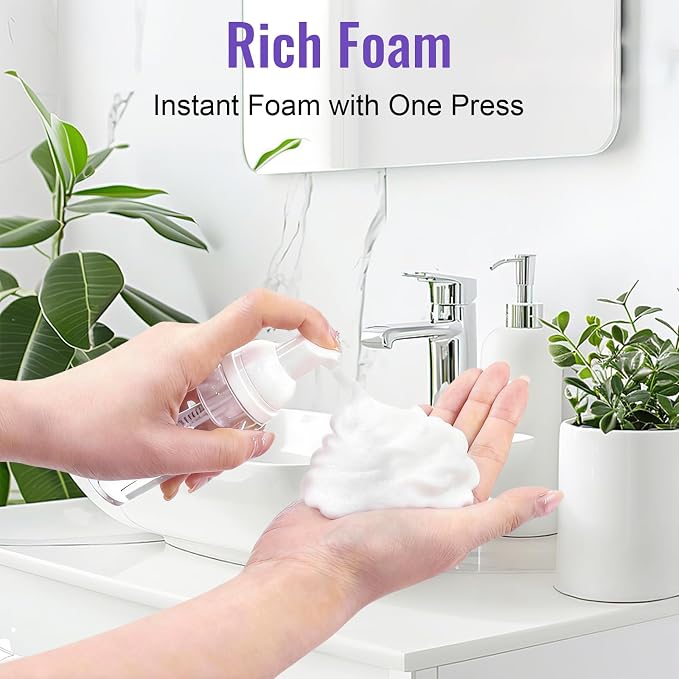5 Pack 2 oz Travel Foam Pump Bottle, 60 ml Foam Dispenser, Hair Mousse - Image 3