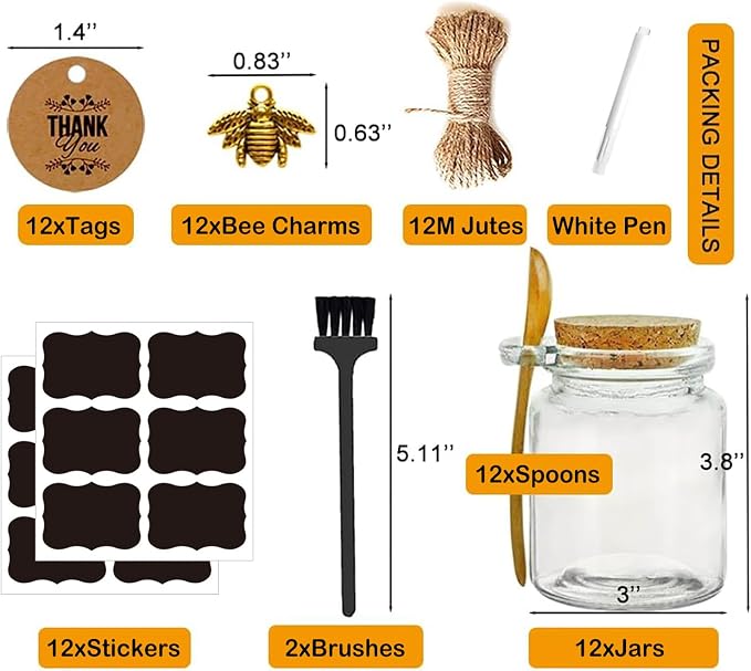 Ahhute Glass Sugar Scrubs Jars, Bath Salt Container 8oz, Salt Cellar - Image 2