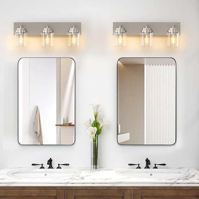 IZORRO Bathroom Vanity Light Fixture, 3-Light 22 Inch Brushed Nickel Bathroom - Image 6