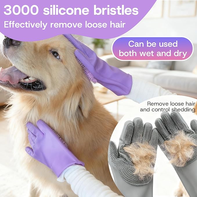 2-Pair Pet Hair Remover Glove for Dogs and Cats Washing, & Deshedding – - Image 5