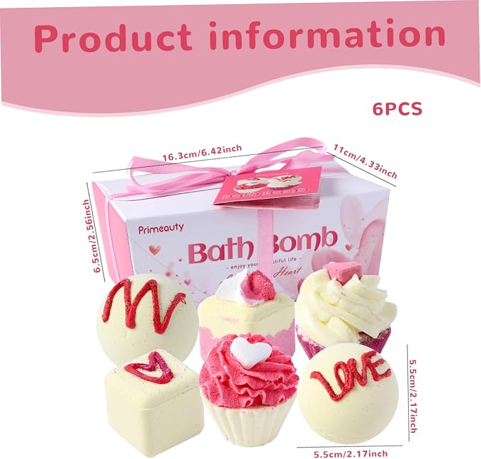 6Pcs Bath Bombs for Girls, 6 Styles Bath Bomb Set, Organic Natural Essential - Image 6