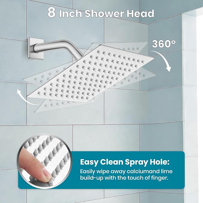 gotonovo Shower System with Tub Spout Wall Mounted Rain Shower Head and Handle - Image 5