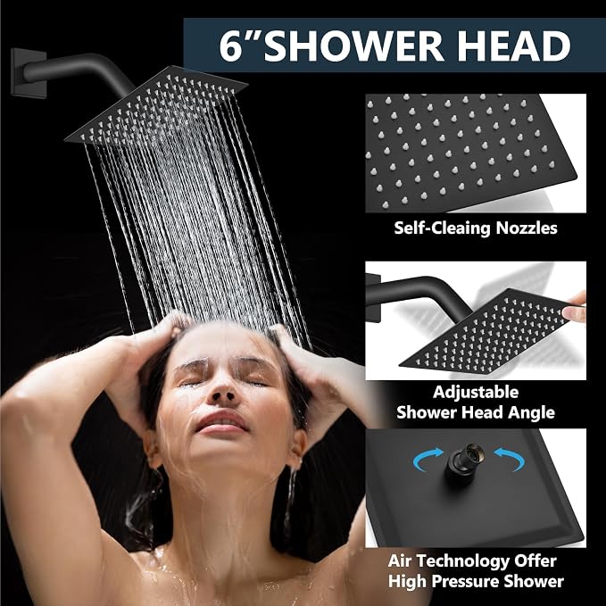 Aolemi Shower Faucet Set Ceiling Mount Shower System Rough-in Valve and Shower - Image 7