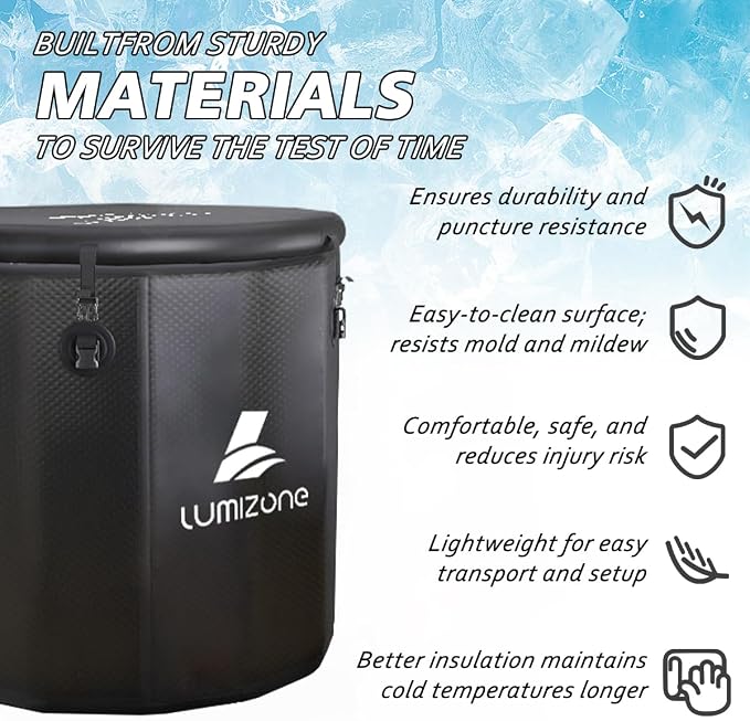 Lumizone Inflatable Cold Plunge Tub 118 Gallons Capacity Ice Bath Portable Ice - Image 7