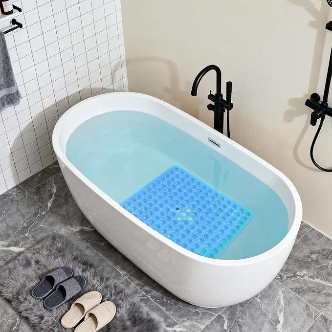 Anti-Slip Bathtub Shower mat, 20.8×20.8（Approximately 53×53cm） inch Soft - Image 5