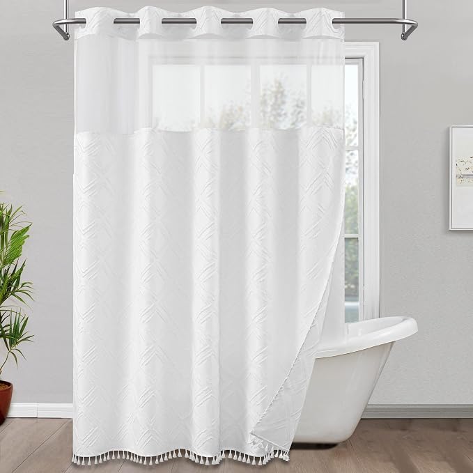 ROSERY No Hook Shower Curtain by ROSERY