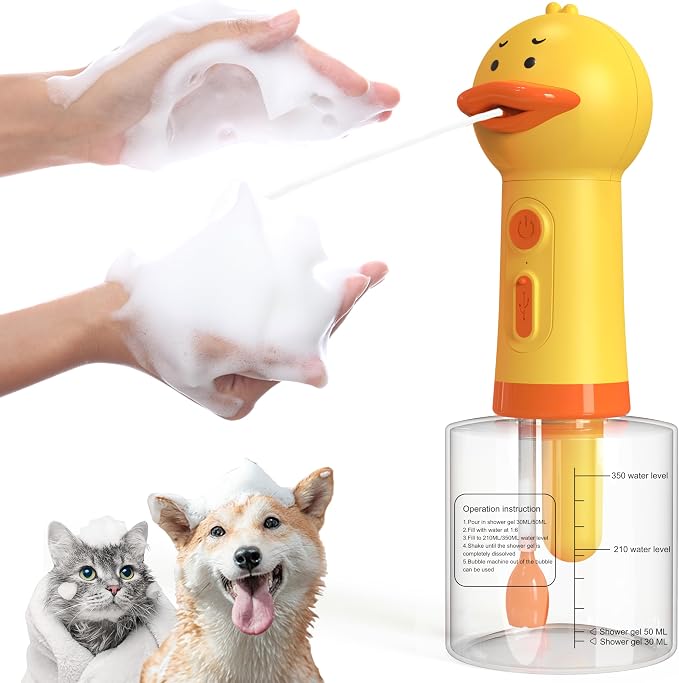 Electric Dog Shampoo Dispenser Dog Shampoo Sprayer Duck Shampoo Foamer by LILYABEILLE
