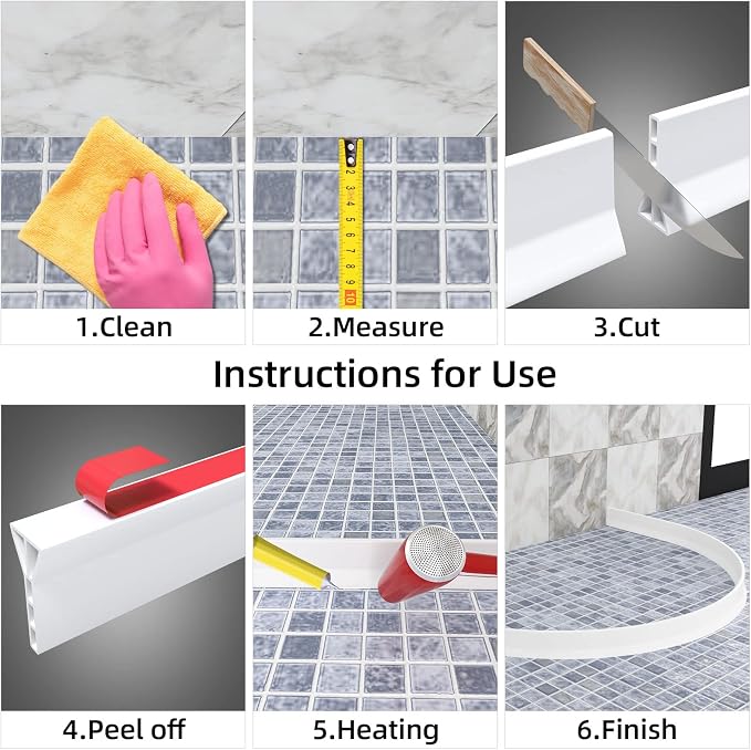 3" High Shower Threshold Water Dam 74 IN Collapsible Shower Water Splash Guard - Image 5