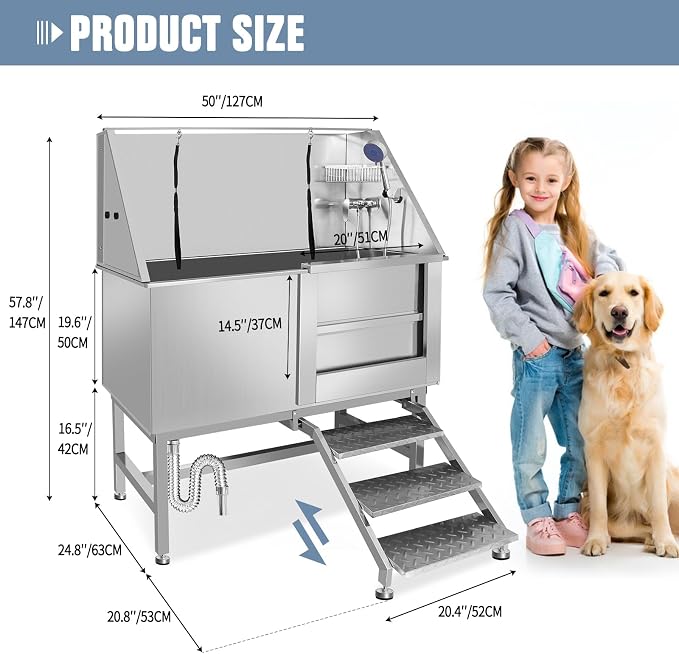 Professional Stainless Steel Dog Bathing Station - Image 2