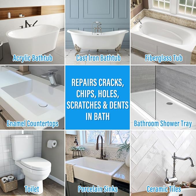 Tub Repair Kit White, Tub Chip and Bathtub Repair Kit - Image 6
