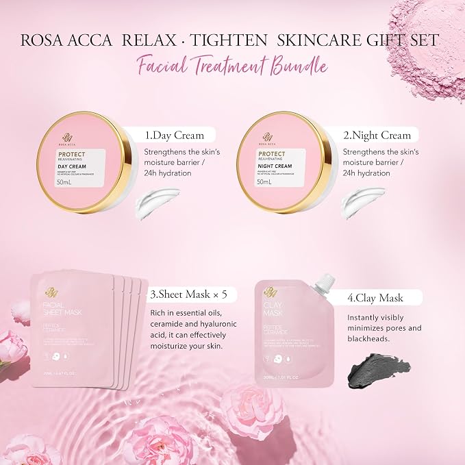 Rose 23 Pcs Facial Skin Care Set, Luxury Bath and Body Gifts - Image 3