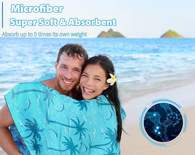 2 Pack Microfiber Oversized Lightweight Beach Towel 71"x32" Extra Thin Large - Image 5