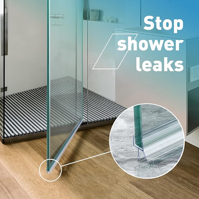 Shower Door Bottom Seal, Frameless Glass Seal Strip to Seal 11mm Gap, Stop - Image 5