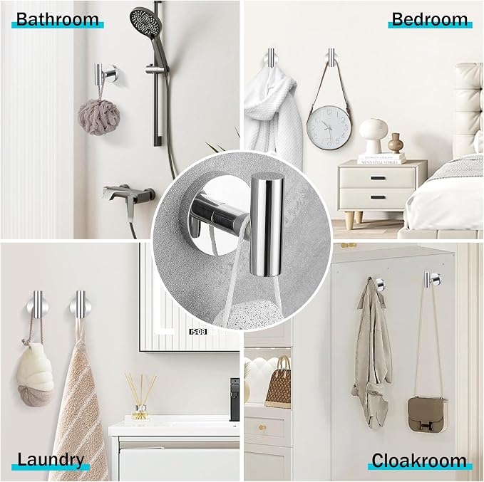 Chrome Bathroom Hardware Set, 10 Pieces Towel Bar Towel Holder Set Includes - Image 7