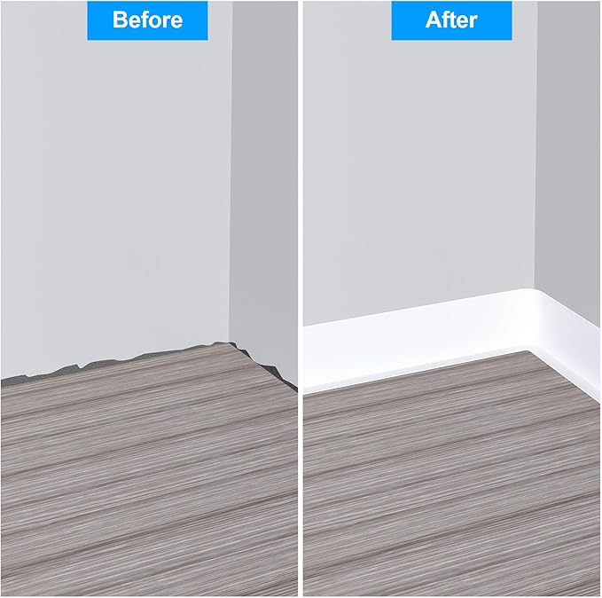 Duzzy Flexible Baseboard Molding Trim, 5 Inch x 20 Feet Peel and Stick Rubber - Image 3