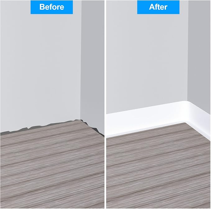 Duzzy Flexible Baseboard Molding Trim, 5 Inch x 40 Feet Peel and Stick Rubber - Image 3