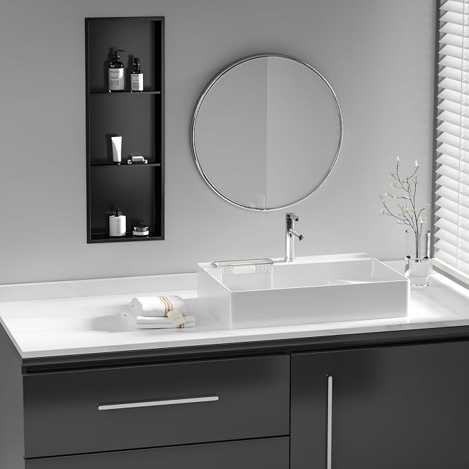 Neodrain 3-Tier 12X36 Inch Recessed Shower Niche Tile Ready, Matte Black - Image 7