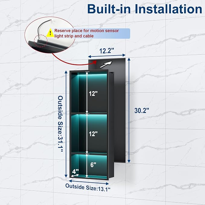3-Tiers 12x30Inch Wall Niche - Image 3