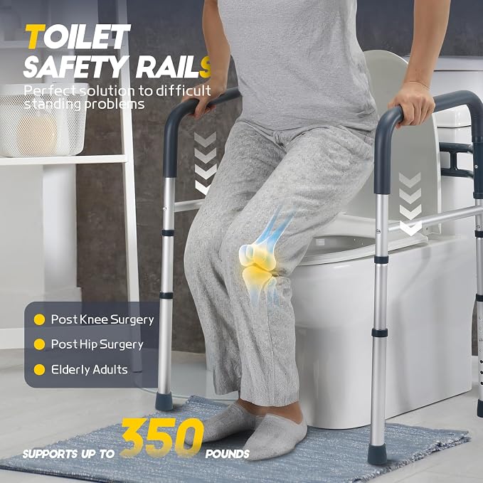 Toilet Safety Rails, Folding & Portable Bathroom Toilet Handles - Image 4