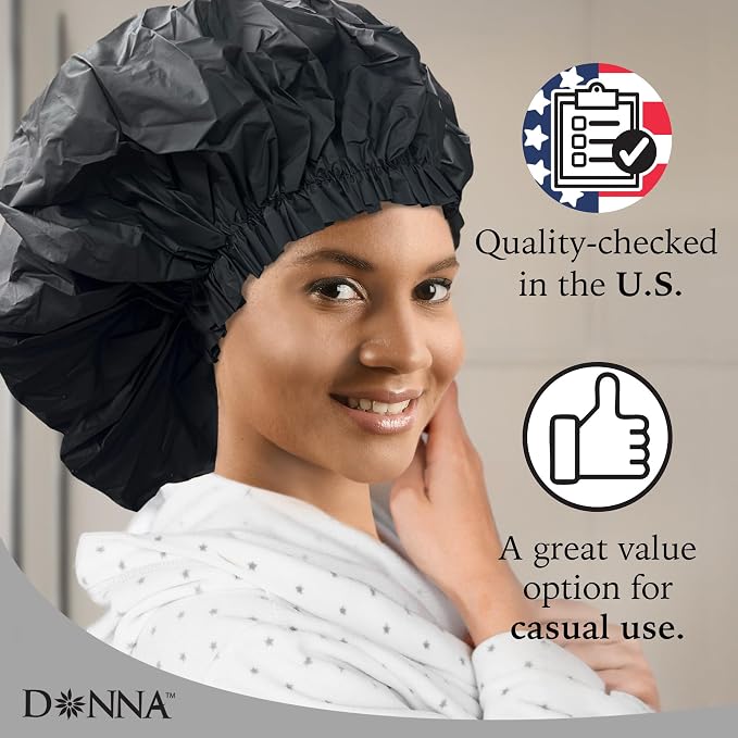 DONNA Super Jumbo Shower Cap – Comfortable Elastic Band, 100% Waterproof Hair - Image 4