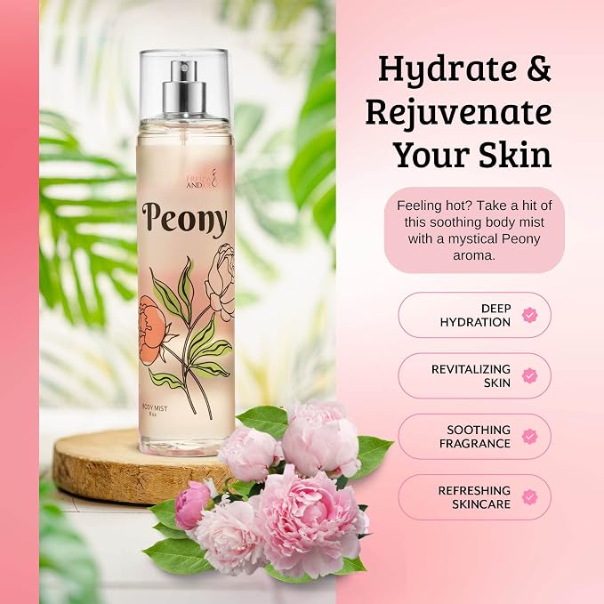 Peony Elegance Fine Fragrance Body Mist Spray: A Scented Peony Floral - Image 2