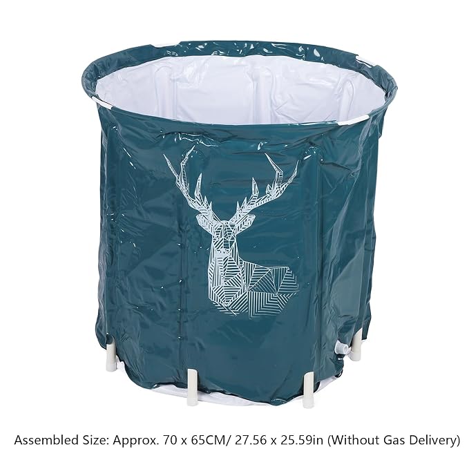 Portable Foldable Bathtub, Large Capacity 80L PVC Soaking Spa Tub - Image 2